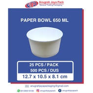 Paper Bowl 650ml tebal (22 oz) / Mangkok Kertas 650ml tahan microwave