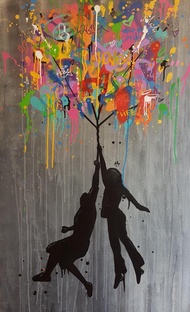 Goodstore Banksy Street Graffiti Art Love Boy And Girl ภาพวาดผ้าใบ Cuadros โปสเตอร์พิมพ์ Wall Art สำ