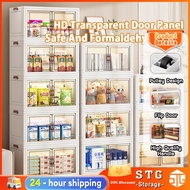 3/4/5 Layers Foldable Transparent Storage Cabinet Large Capacity With Wheels Storage Box