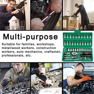 46PCS Tool Set | Ratchet Spanner & Screwdriver Bits | Car/Bicycle Repair Kit | Portable Toolbox