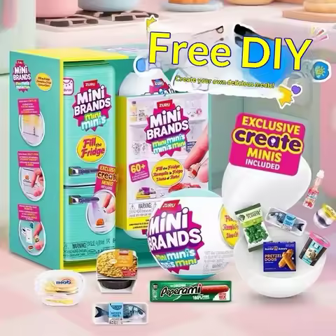 ZURU Mini Brands Refrigerator Ball Surprise Blind Box - Super Mini Delicious Food Set - Children's P
