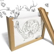 LUCKYUFT Photo Frame, Rotatable Memorial Wooden Kids Art Frame, Creative Family Portraits Changeable