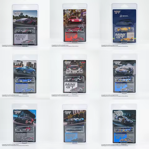 MINI GT 1:64 Porsche 911 GT3 R #77 AO Racing 2025 IMSA Petit Le Mans Blister Packaging Alloy Die Cas