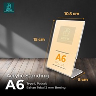 Acrylic / Acrylic Brochure Holder / QR Code Stand / Tent Card / Display A6 Type L Series