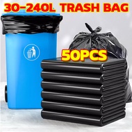 Thicken 50pcs Trash bag Garbage bags Black Plastic Bag for 30/50/100/120/240L trash bin
