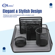 DingLi 5 Pieces Metallic Office Organizer Set Elegant and Stylish Desk Essentials