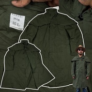 แจ็คเก็ตกระสอบ แจ็คเก็ตทหาร 1960s French Army Frock Coat Military Coat Euro Vintage Used Clothing แจ