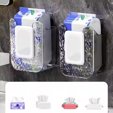 Wet Wipes Dispenser Wipes Holder Storage Box Container Organizer Tissue Dispenser Adhesive Secure Mo