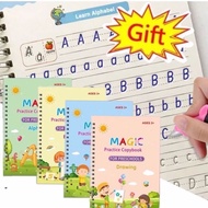 4 Books/Set Copybook Kid's English Learning Calligraphy Magic Books With Pen Children Writing4 Books