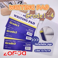 10PCS/Set Writing Pad Grade 1/2/3 Intermediate Pad School Supplies Set for Easy to tear off  80Lvs
