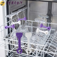 JEROMY 4 Pieces Kitchenware Flushing Fixing Clip, Anti-Slip Hanging Dishwasher Goblet Holder, Practi