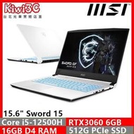 奇異果3C MSI Sword 15 A12UE-1083TW i5-12500H/RTX3060/15.6"