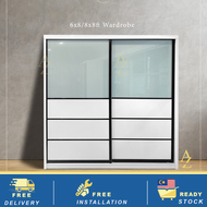 Free Installation | Fiya Anti-Jump Sliding Wardrobe 8ft/6ft |  Almari  Baju | Almari Sliding