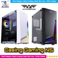 Casing PC Gaming CPU Armageddon Nimitz N5 Aurora White / Black Micro ATX / Mini ITX Kaca Samping / Tampered Glass Side Casing Gaming Murah