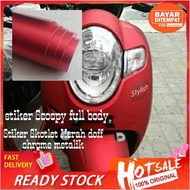 Decal Scoopy Polos Full Body Skotlet Motor Merah Scoopy Bahan Doff Chrome Mettalik
