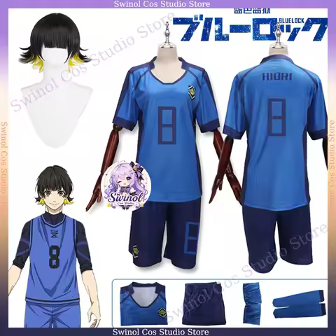Anime Bachira Meguru Cosplay Costumes Blue Lock Bachira Meguru Blue Jersey Suit Wig Cos Unisex Hallo