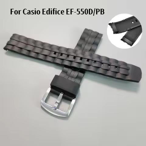 22mm Quick Release TPU Watch Band for Casio Edifice EF-550D/PB - Military Tearproof Sweatproof Curve