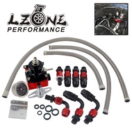 LZONE - Black&Red Universal fpr AN6 Fitting EFI fuel pressure regulator For 7MGTE MKIII with hose li
