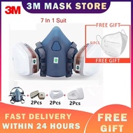 3M mask 7502 gas respirator half face 9in1 |  topeng debu | cat | meracun | hama asap