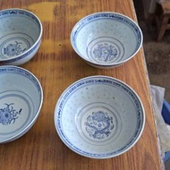 中國景德鎮米通花飯碗4隻