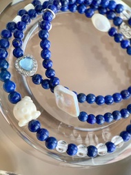 深海奇遇 章魚泡泡舞會 - 青金石 猛獁象牙章魚 珍珠 海藍寶