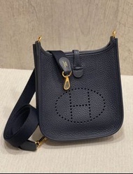 Hermes Mini Evelyne 2Z blue Nuit 午夜藍 金釦K刻