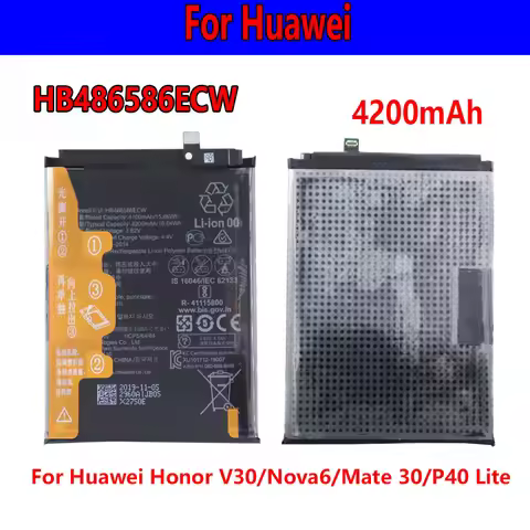 HB486586ECW 4200mAh Replacement Phone Battery for Huawei P40 Lite Mate 30/Pro Nova 6 SE Honor VIew 3