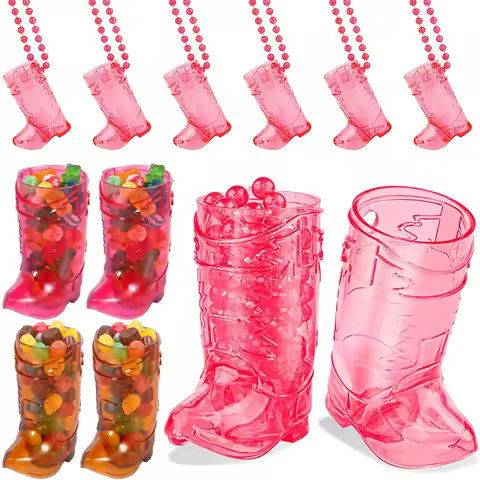 12Pcs Cowboy Boot Shot Glasses Mini Plastic Shot Glass Cups For Birthday Party Decorations Cowboy Bo