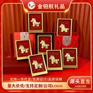 2026 Pure Gold Immediately Rich Ornaments New Style 999 Set Desktop Photo Frame Golden Pony Souvenir