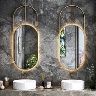 Hanger Oval Mirror Bathroom Mirror Toilet Mirror Oval Mirror Ceiling Hanging Mirror Luminous Mirror 