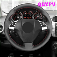QUYPV สำหรับเฟียต Bravo Doblo Grande Punto Linea Qubo Opel Combo ปลอกพวงมาลัยรถยนต์แบบมีรูขอบหนัง APITV