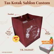 CUSTOM PARTY BOX BAG/ PARTY BAG AQIQAH BAG/ TASYAKURAN BAG CIRCUMCISION BAG/ BAG 22X22 PREMIUM BOX B