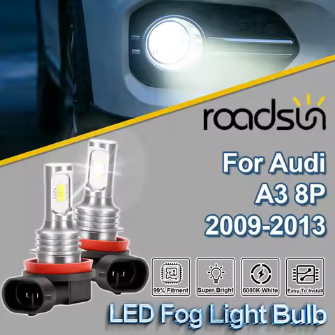 2Pcs 150W H11 H8 H9 LED Fog Lights 20000LM LED Fog Lamps 12V 6000K White Plug And Play For Audi A3 8