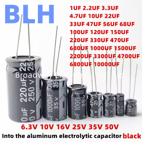 2-50PCS Aluminum Electrolytic Capacitor 6.3V 10V 16V 25V 35V 50V 4700UF 6800UF 10000UF 10*13MM 10*17