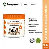 FurryWell Pre & Probiotics Gut Health Powder for Dogs, Chicken Flavor