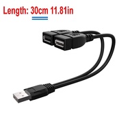 2-Port USB Cable USB Male to Female Splitter Extension Cord Charging & Data Transfer for Laptop Car