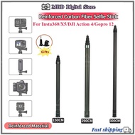 Invisible Selfie Stick For DJI 360/ Insta360 X5 X4/GoPro 1.2m/1.5m/3m  Adjustable Invisible Carbon F