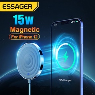 Essager 15W Qi Magnetic แท่นชาร์จไรสาย รองรับ Magsafe สำหรับ iPhone 12 11 Pro Max Mini Xs X Xr 8 แผ่นชาร์จแบบเหนี่ยวนำสำหรับ Samsung Xiaomi
