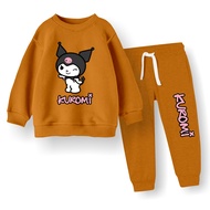 Setelan Anak Perempuan Gambar Kuromi Lengan Panjang Baju Sweater Joger Anak 1 Sampai 6 Tahun
