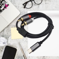 [flourishroly6] Type-c to Double RCA Male Cable Audio AUX Adapter Cable Connection Line AUX Auxiliar