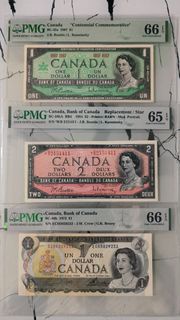 加拿大評級紙 3張1954 年BB 補版很少見