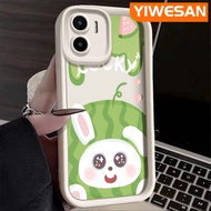 YIWESAN เคสสำหรับ A2 A1 MI Redmi Xiaomi ลายการ์ตูนน่ารักแตงโมกระต่ายซิลิโคนนิ่มเคสมือถือดีไซน์ใหม่คู่กันกระแทกรวมทุกอย่างไว้ในเคสป้องกันเลนส์กล้อง