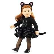 Emily Rose 18 Inch Doll Clothes | New Improved! | 5 PC Black Cat Halloween Costume Tutu Skirt Outfit