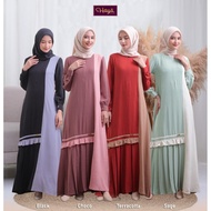 Gamis Haya HY 07 Casual Gamis Simple Elegant Black Gamis Nursing Friendly