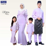 BAJU KURUNG MODEN LACE KURUNG LILAC PURPLE BAJU MELAYU SLIM FIT IXORAR CR SET FAMILY SEDONDON IBU ANAK BAJU RAYA 2024