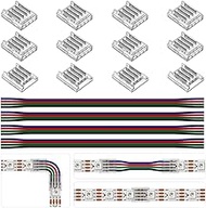BTF-LIGHTING 4 Pin 10mm 0.39in Width Transparent Connector Kit,4pcs Gapless Solderless 8pcs Corner C