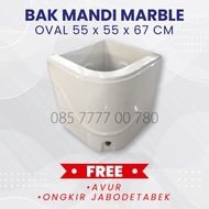 BAK AIR/BAK KAMAR MANDI OVAL SUDUT 55 MARBLE FREE ONGKIR JABODETABEK