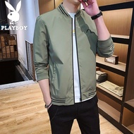 Playboy Lelaki Baru Musim Bunga dan Musim Luruh Musim Luruh Jaket Hooded Jaket Pakaian Besbol Lelaki Slim Korea Kasual Belia