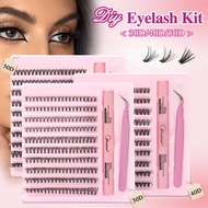 Manjesen Eyelash Extension Kit – 200 Pack With Glue&Tweezers, D-Shaped Curl Eyelashes