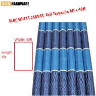 Blue White Canvas Roll Tarpaulin 6ft x 40ft (12Meter) / Kanvas Biru Putih / Blue White Canvas Folded